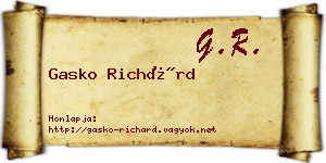 Gasko Richárd névjegykártya